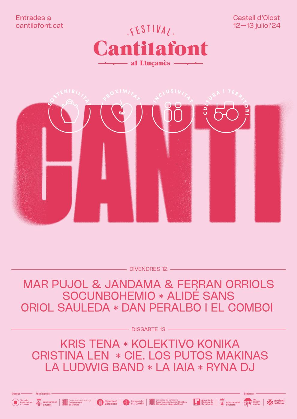 LA IAIA, MAR PUJOL & JANDAMA & FERRAN ORRIOLS, DAN PERALBO I EL COMBOI, ORIOL SAULEDA I SOCUNBOHEMIO COMPLETEN EL CARTELL DEL FESTIVAL CANTILAFONT
